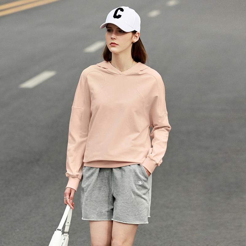 Amii Minimalism Sweatshirt Women Spring Hooded Clothes Solid Loose Hoodies 100% Cotton Casual Pullover Female Tops 12240199