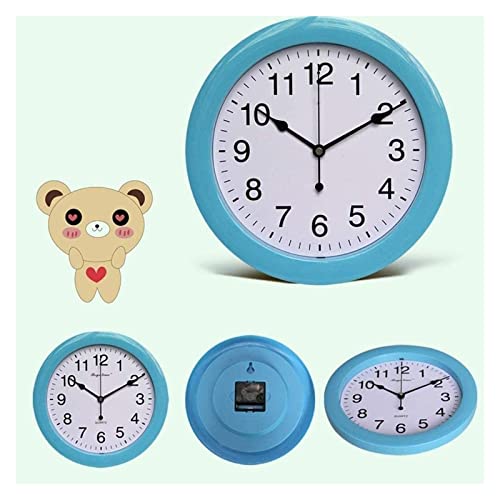 Clock Modern design10 inch Children Creative Silent Wall Kids Mute Quarz for Bedroom Wall Decor Decorative (Color : Yellow)