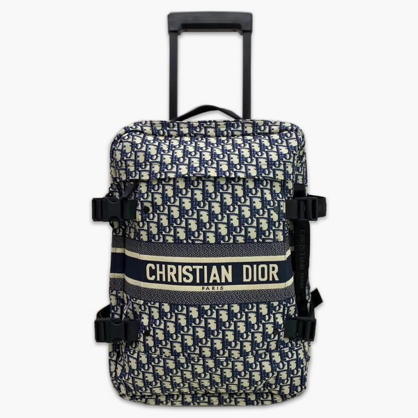 【原版皮】迪奥/Dior oblique 旅行箱，经典特制oblique老花布料自带高级感，因为是特制面料 所以箱子很轻，面料不会皱皱的哦，尺寸符合国际登机标准，容量颜值通通在线