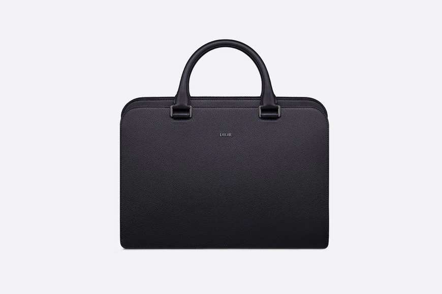 Briefcase Navy Blue Grained Calfskin
