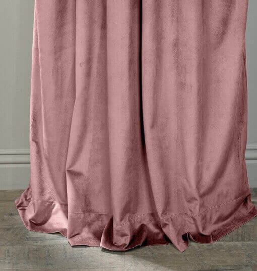 Velvet Curtain Drape Panel 3 Inch Rod Pocket with Blackout Lined Birkin