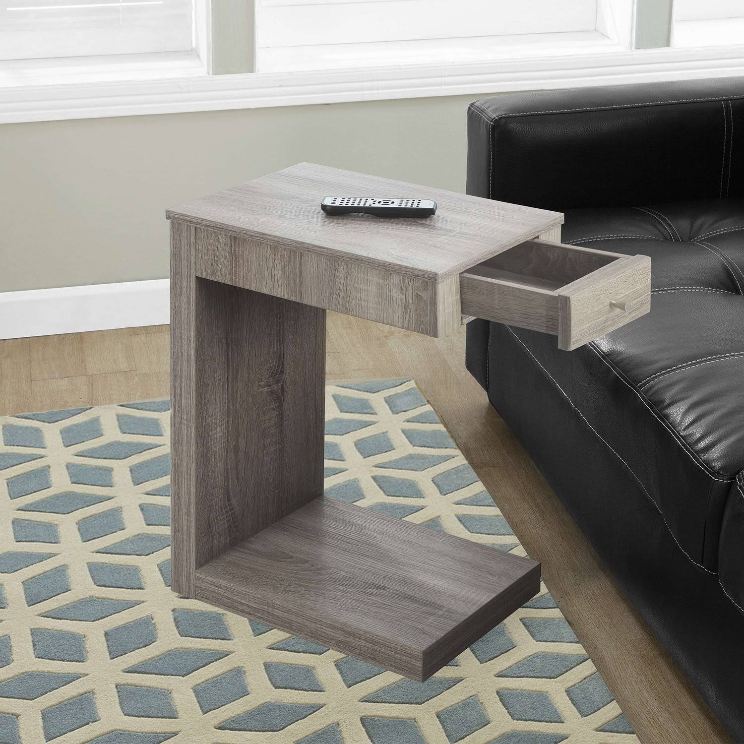 18.25x22 x 12x22 x 24x22 Dark Taupe Particle Board Hollow Core Accent Table