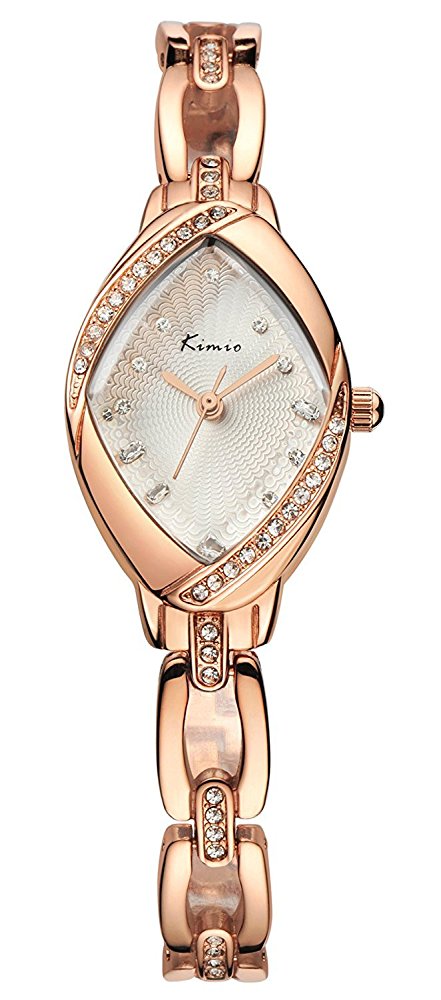 Lava Watches Women's Luxury Rhinestone Watchcase Rose Gold Steel Bracelet Watch
