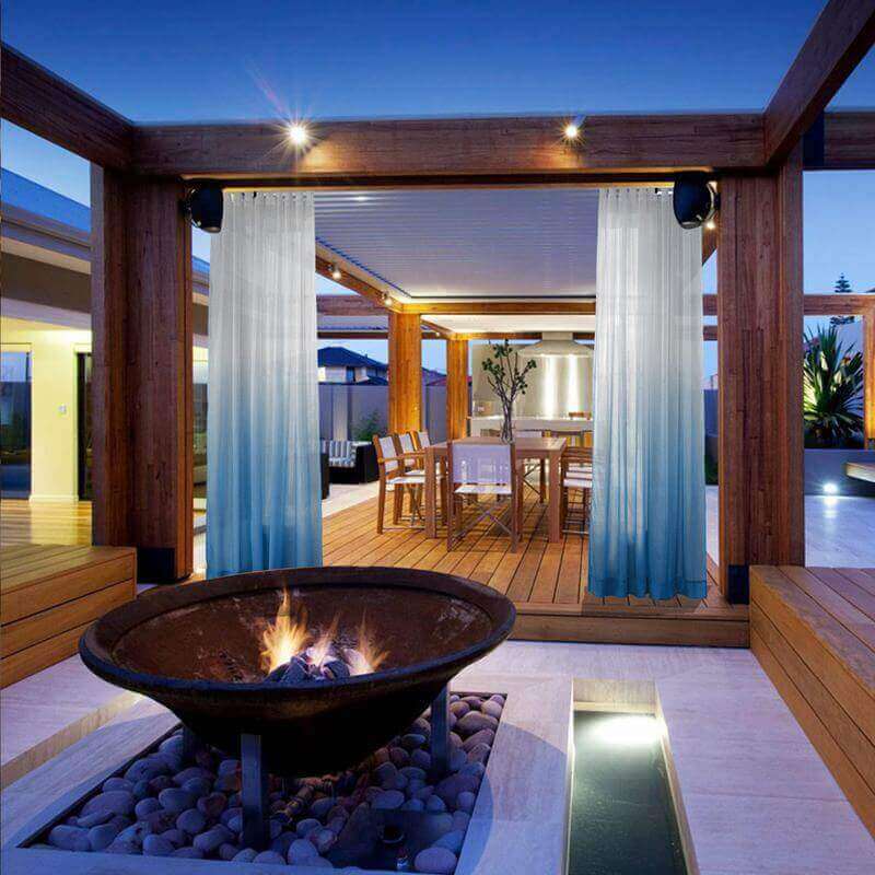 Tab Top Gradient Ombre Sheer Curtain Tulle Gradual Drape HANNA