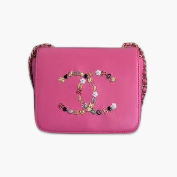 【原版皮】香奈儿/Chanel 手工系列肩背包，各种元素铆钉镶嵌成的双C标志，选用细腻羊皮，内里质感金属牛皮