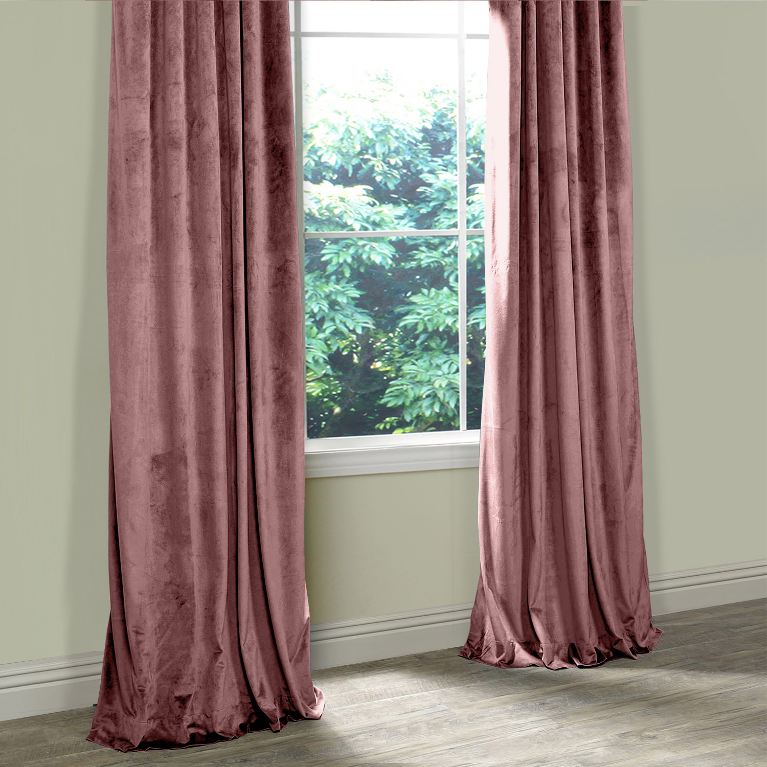 Velvet Curtain Drape Panel 3 Inch Rod Pocket with Blackout Lined Birkin