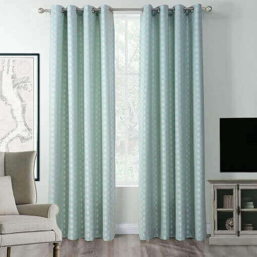 Polyester Jacquard Heavy Weight Grommet Diamond Soft Panel Curtain Panel Drape Sander