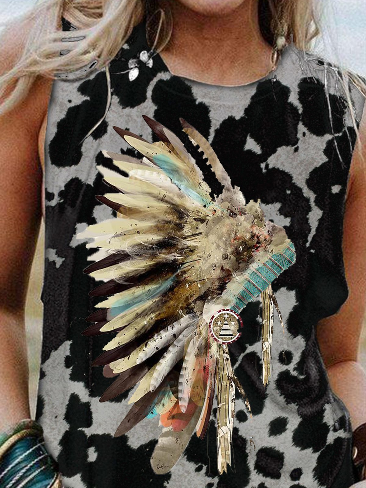 Cotton-Blend Printed Shirts & Tops