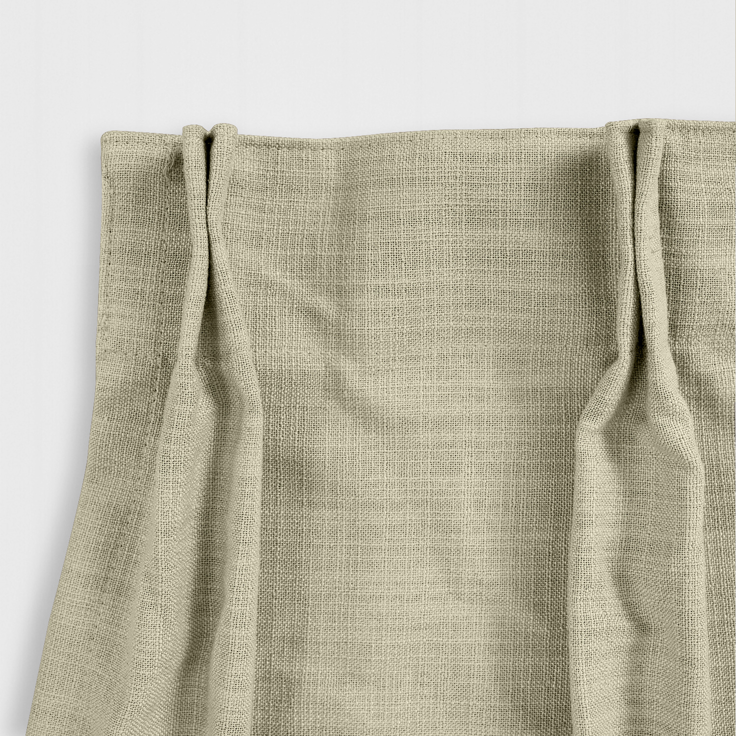 Pinch Pleated Faux Linen Window Curtain with Blackout Lined LIZ