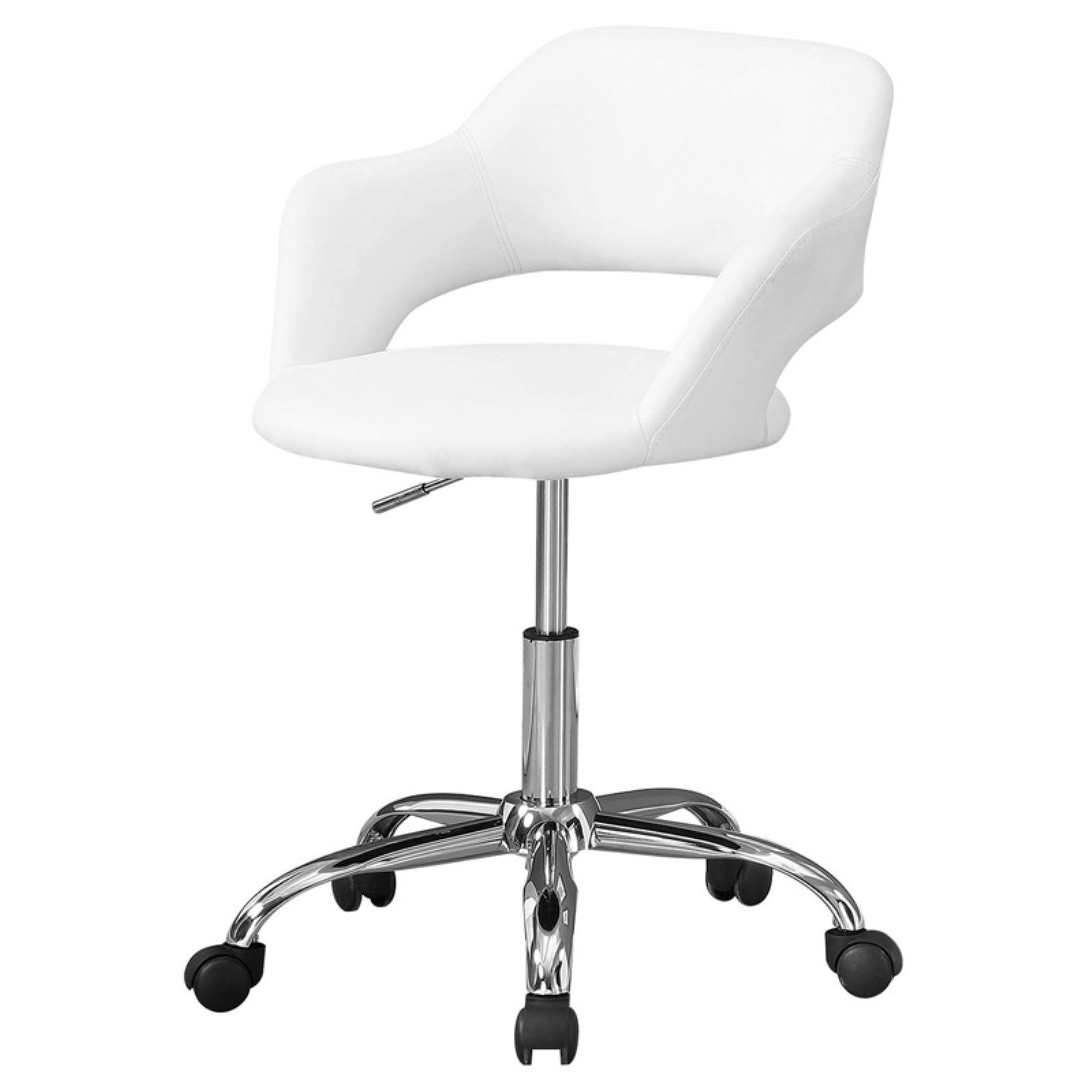 Monarch Office Chair - White / Chrome Metal Hydraulic Lift Base