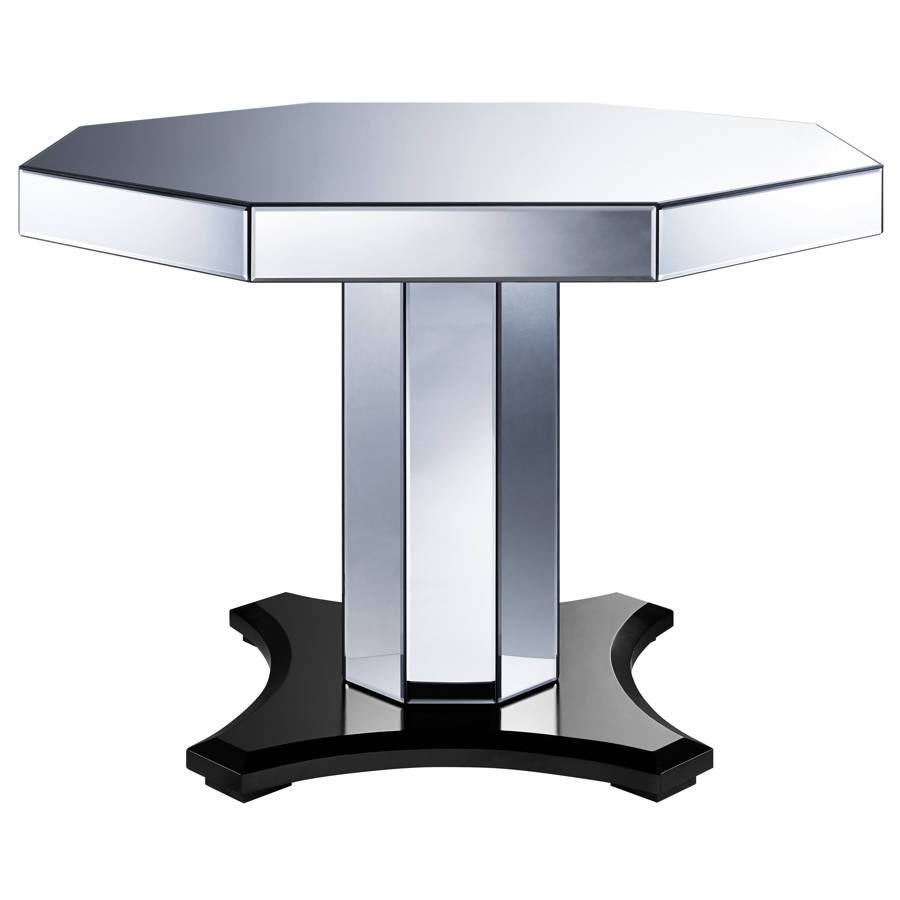 Accentrics Home Smoked Mirrored Octagon Table Ds-d114008-k1, Black