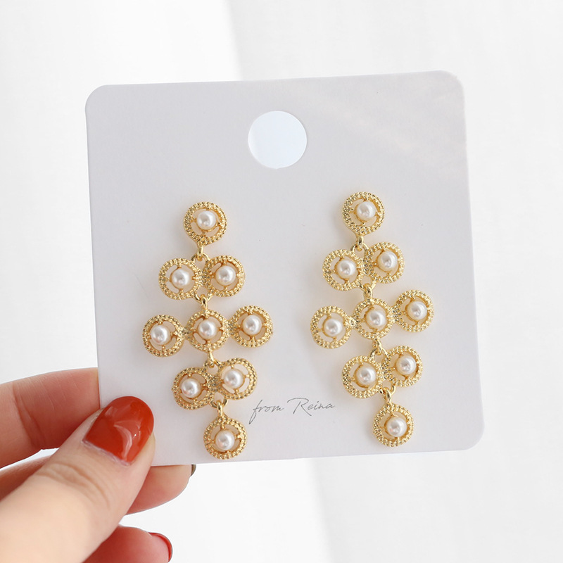 韩国S925银针小清新耳环百搭气质心形珍珠耳饰个性防过敏耳钉批发