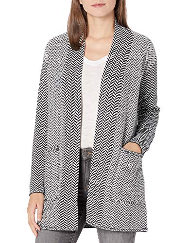 Amazon Brand - Daily Ritual Women's Ultrasoft Jacquard Long-Sleeve Coatigan Cardigan Sweater