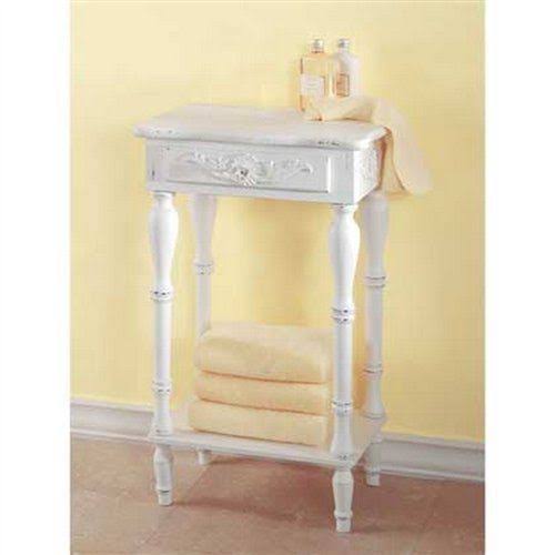 Carved White Side Table