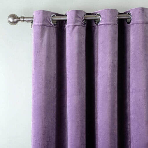 Nickel Grommet Velvet Curtain Drape Panel with Blackout Lined Birkin