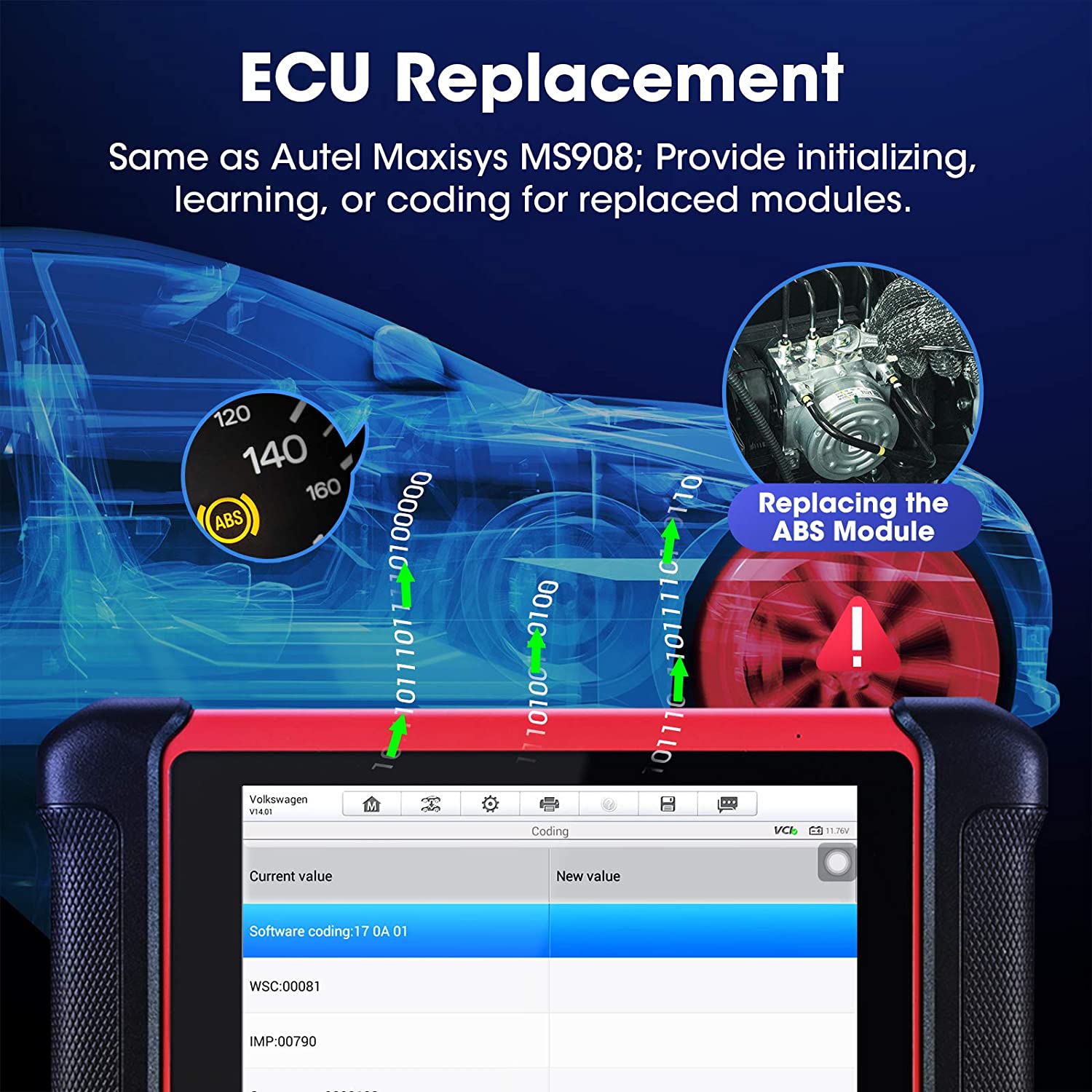 Autel Scanner MaxiCOM MK906BT with MV105, 2022 New Version of Maxisys MS906BT/MS908/MK908, OBD2 Auto Scan Tool with Advanced ECU Coding, Bi-Directional Control, 31+ Services, All System Diagnostics