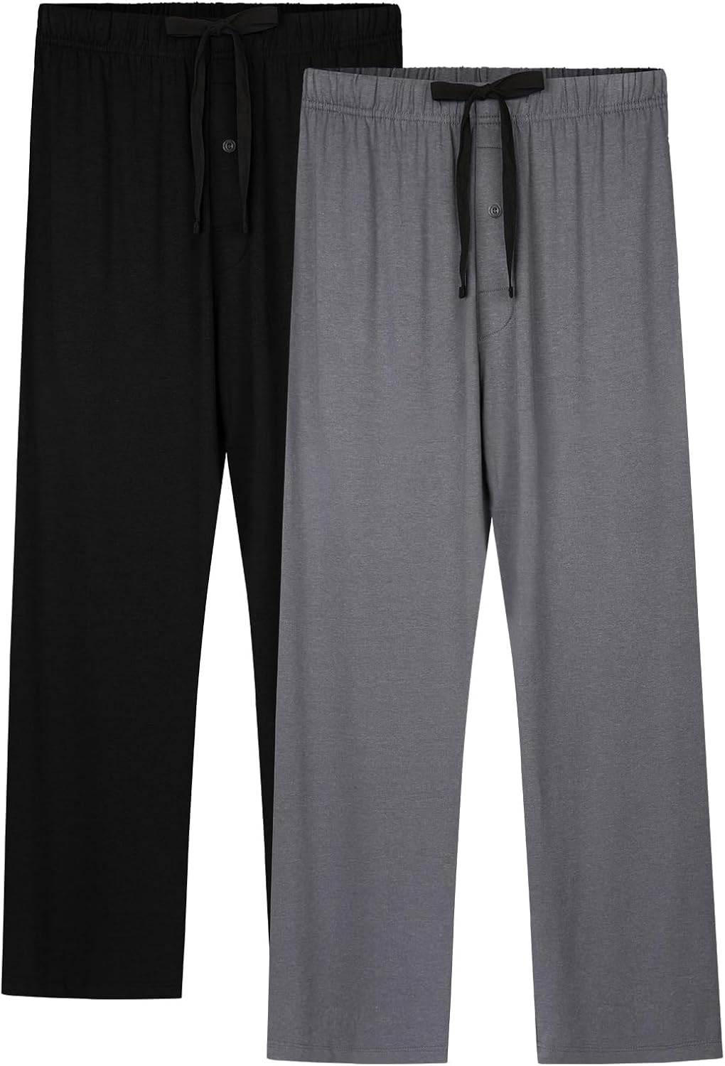 BAMBOO COOL Mens Pajama Pants Sleep Lounge Bottoms Soft Comfy Pj Pant Sleepwear with Pockets 2 Pack