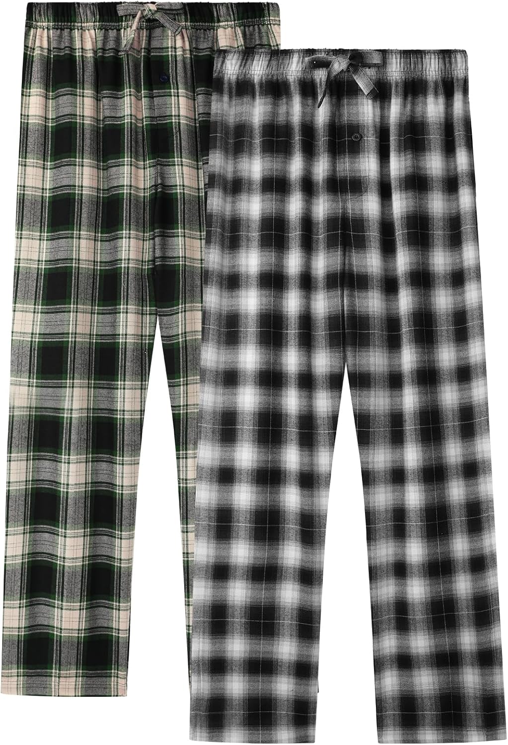BAMBOO COOL Men's Pajama Bottoms Plaid Pajamas Pants for Men Soft Long Lounge Woven Pj Sleep Pant with Pockets