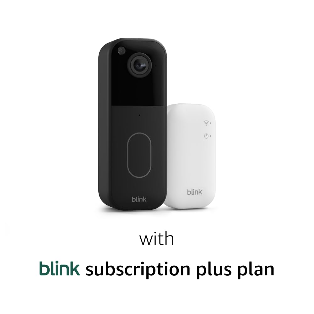 Blink Video Doorbell (newest model) – Head-to-toe HD view, two-year battery life, and edge AI processing. Required Sync Module not included – Add-On (Black)